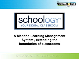 A blended Learning Management
System , extending the
boundaries of classrooms
 