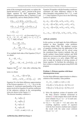 On the Numerical Fixed Point Iterative Methods of Solution for the ...