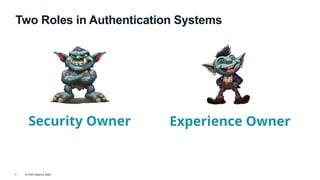 © FIDO Alliance 2025
6
Two Roles in Authentication Systems
Security Owner Experience Owner
 