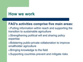 FAO's Role in Agricultural Biotechnology | PPT