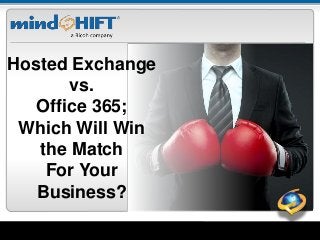 Hosted Exchange
vs.
Office 365;
Which Will Win
the Match
For Your
Business?
 