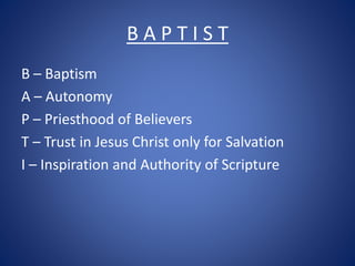 04 April 27, 2014, Baptist Beliefs