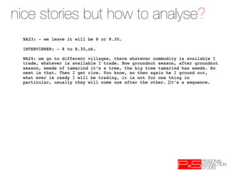 nice stories but how to analyse?
 