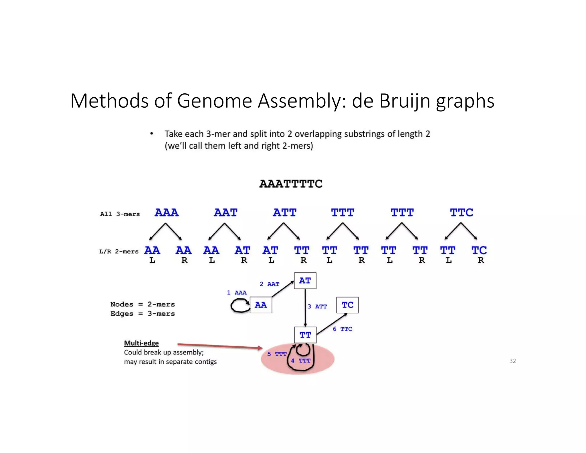 Methods of Genome Assembly: de Bruijn graphs
32
 