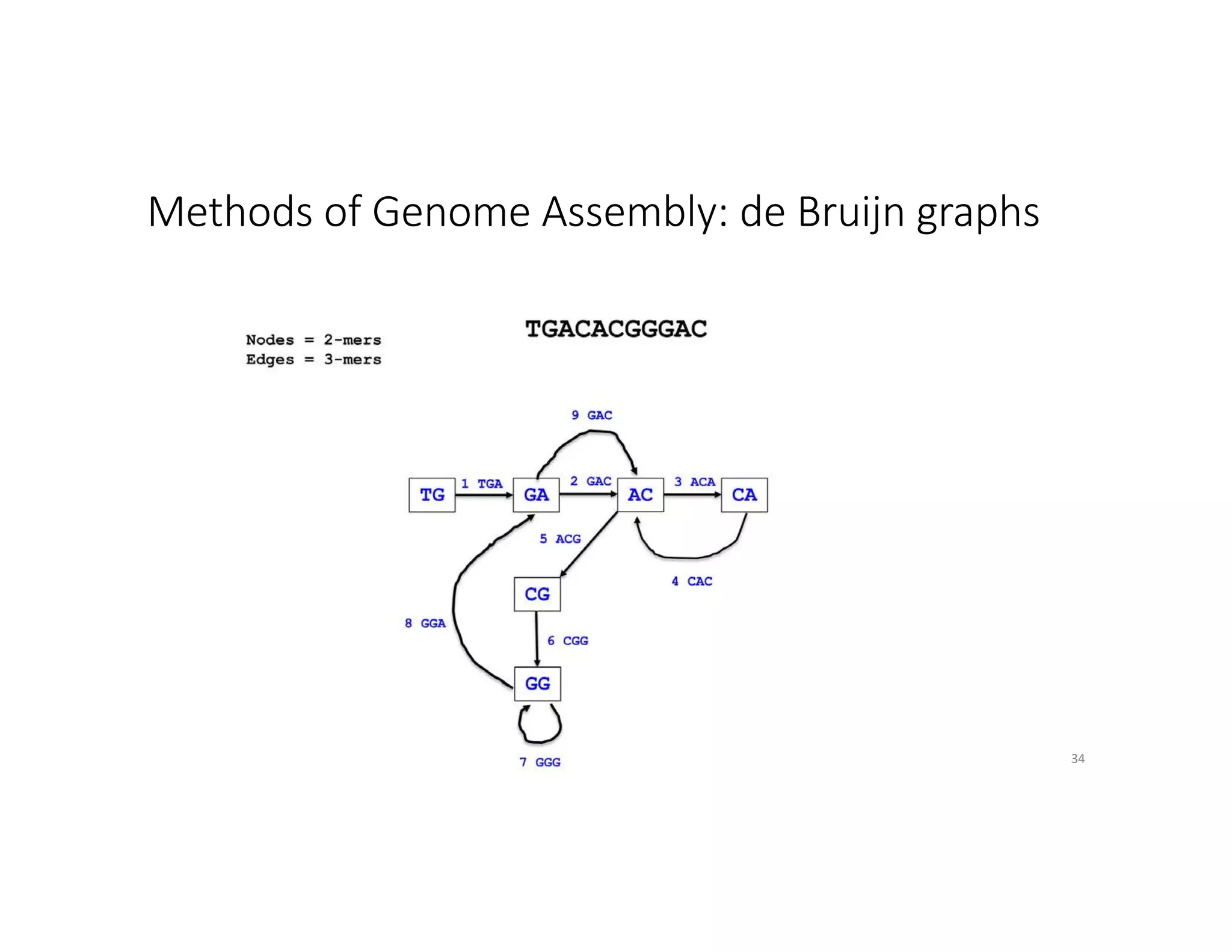 Methods of Genome Assembly: de Bruijn graphs
34
 