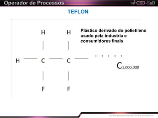 TEFLON
Plástico derivado do polietileno
usado pela industria e
consumidores finais
 