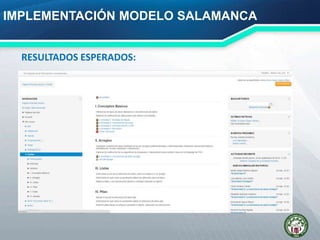 IMPLEMENTACIÓN MODELO SALAMANCA
RESULTADOS ESPERADOS:
 