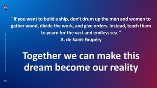 Mirela
Navodaru,
Swisscom's
Journey
into
Data
Mesh,BAT52,
08.03.2024,
C1
Public
15
"If you want to build a ship, don’t drum up the men and women to
gather wood, divide the work, and give orders. Instead, teach them
to yearn for the vast and endless sea."
A. de Saint-Exupéry
Together we can make this
dream become our reality
 