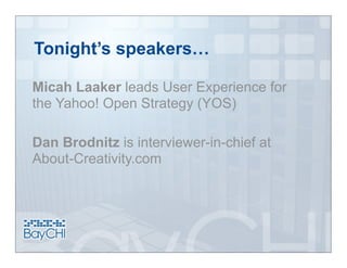 2009_04_14 BayCHI Welcome Slides