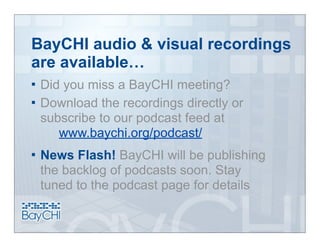 2009_04_14 BayCHI Welcome Slides