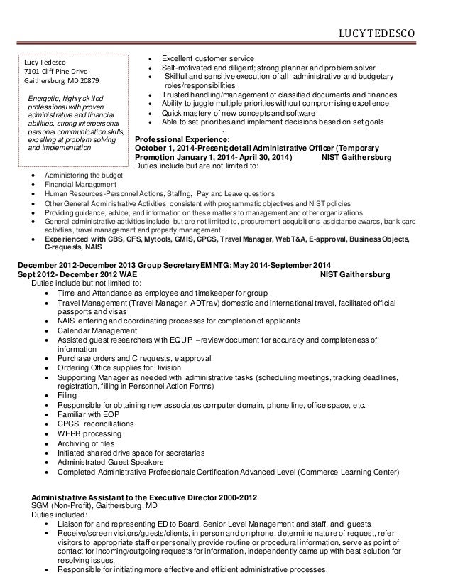 administrative officer resume june 2015 resume administrative officer