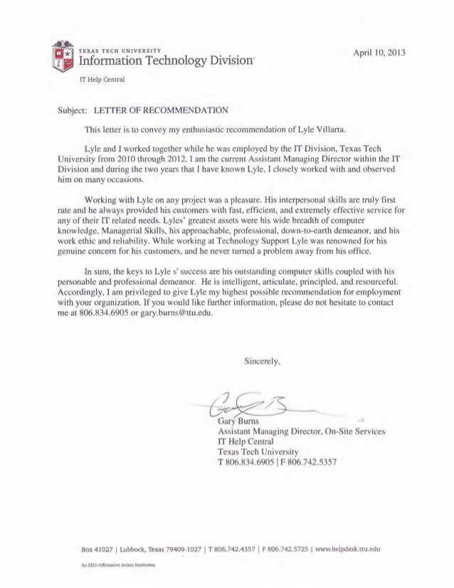 letter of recommendation ttu virginia tech letter of recommendation