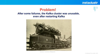 Problem!
After some failures, the Kafka cluster was unusable,
even after restarting Kafka
(Source: Commons Wikipedia)
© In...