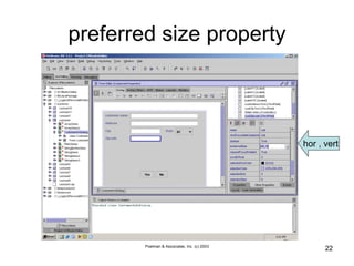 Poelman & Associates, Inc. (c) 2003
22
preferred size property
hor , vert
 