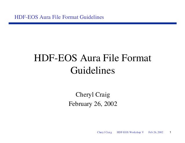 hdf eos aura file format guidelines hdf file format