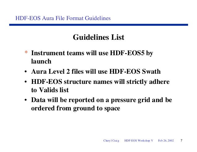 hdf eos aura file format guidelines hdf file format