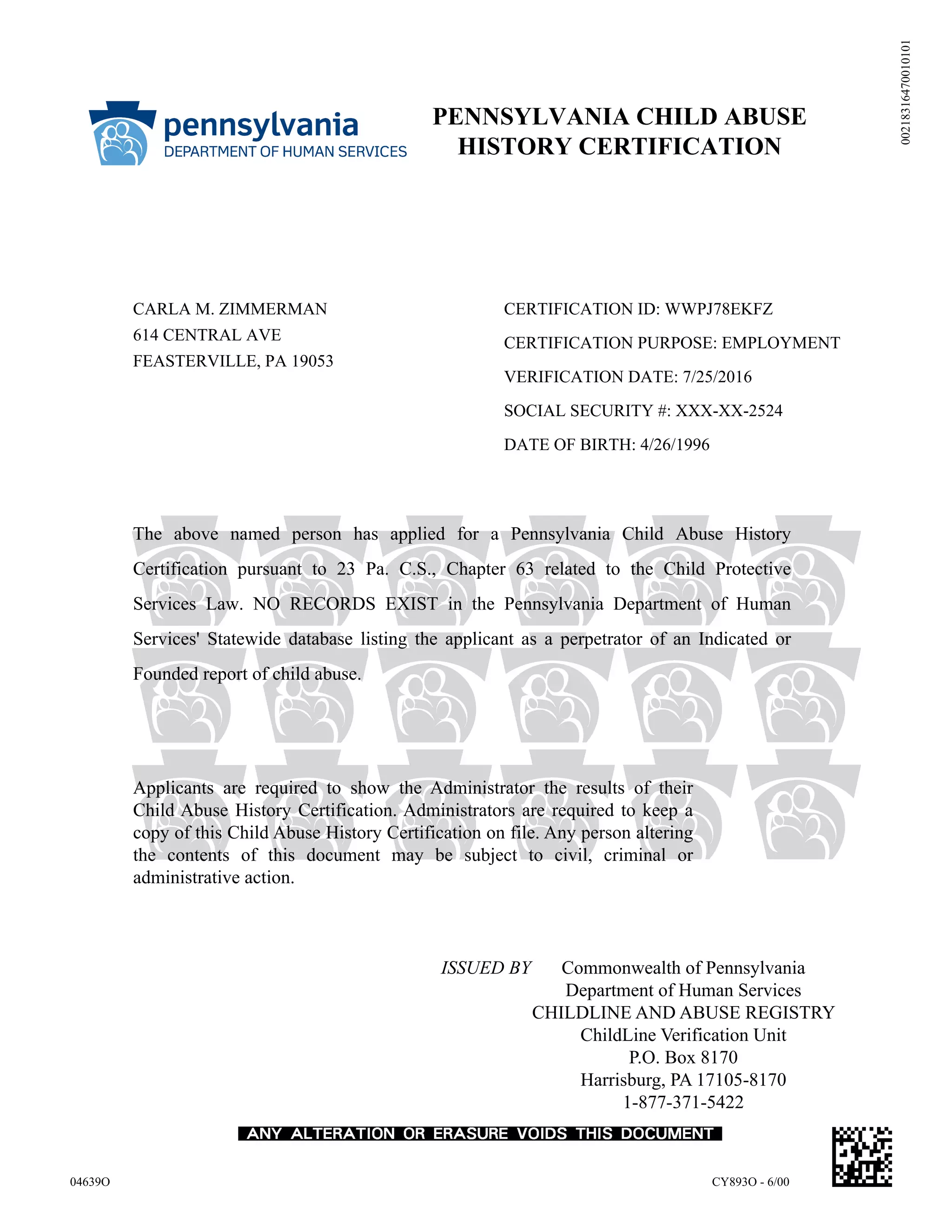 Cy113 Form.pdf Child Abuse clearance.PDF