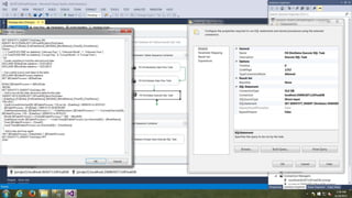 1. Right Click, Edit
3. Button
4. Place Code Here 2. Edit Connection
DimDates SQL Task
5. Check Code
 