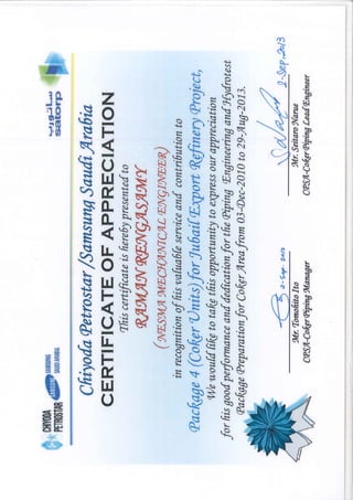 Coker project Certificate