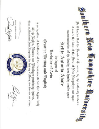 SNHU diploma