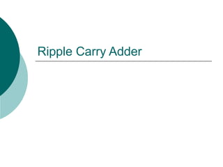 Ripple Carry Adder
 