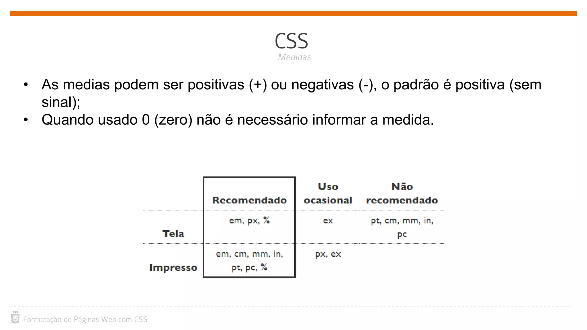 • As medias podem ser positivas (+) ou negativas (-), o padrão é positiva (sem
sinal);
• Quando usado 0 (zero) não é necessário informar a medida.