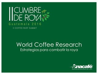 World Coffee Research
Estrategias para combatir la roya
 