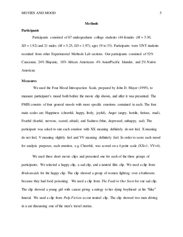 Movies And Mood Psychology Study
