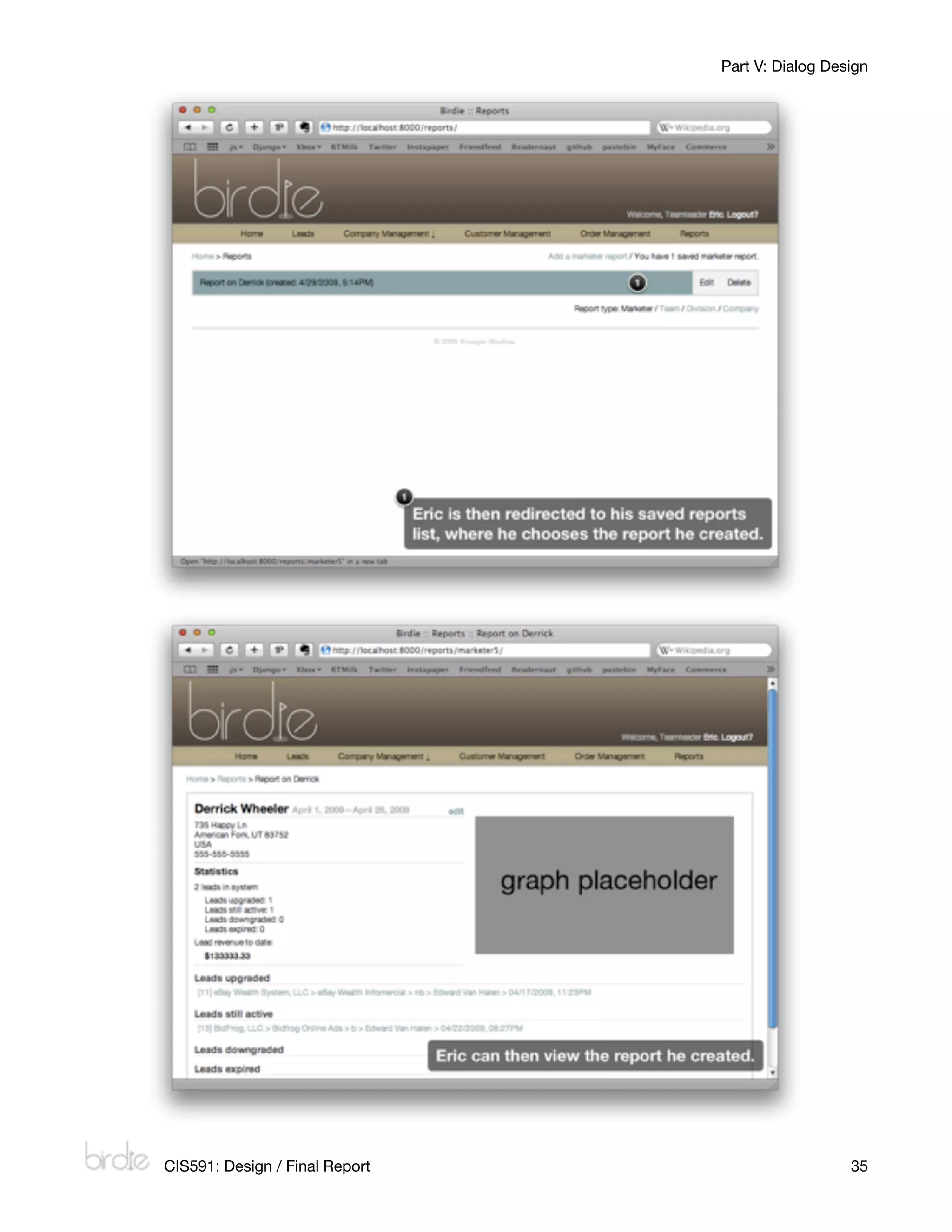 Part V: Dialog Design




    CIS591: Design / Final Report
                     35
 