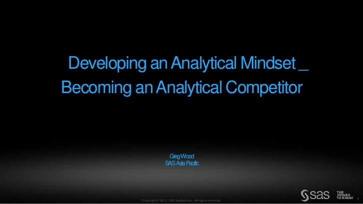 developing an analytical mindset becoming an analytical analytical mindset