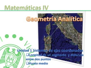Matemáticas IV Geometría Analítica Unidad 1 Sistemas de ejes coordenados ,[object Object]