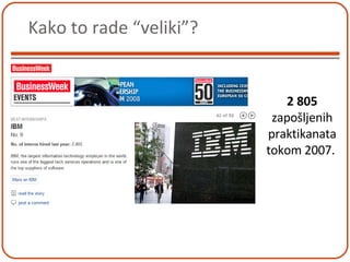 Kako to rade “veliki”? 2 805 z ap ošljenih p raktikanata tokom 2007.  