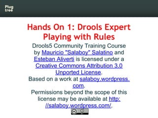 Drools5 Community Training HandsOn 1 Drools DRL Syntax | PPT
