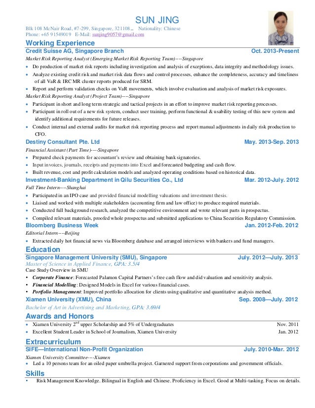 Smu Business Resume Template Smu Business Resume Template