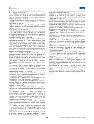 for Pseudomonas aeruginosa PvdQ, a siderophore biosynthetic enzyme.
ACS Chem. Biol. 8, 2192−2200.
(11) Nadal Jimenez, P., Koch, G., Papaioannou, E., Wahjudi, M.,
Krzeslak, J., Coenye, T., Cool, R. H., and Quax, W. J. (2010) Role of
PvdQ in Pseudomonas aeruginosa virulence under iron-limiting
conditions. Microbiology 156, 49−59.
(12) Meyer, J. M., Neely, A., Stintzi, A., Georges, C., and Holder, I. A.
(1996) Pyoverdin is essential for virulence of Pseudomonas aeruginosa.
Infect. Immun. 64, 518−523.
(13) Lehoux, D. E., Sanschagrin, F., and Levesque, R. C. (2000)
Genomics of the 35-kb pvd locus and analysis of novel pvdIJK genes
implicated in pyoverdine biosynthesis in Pseudomonas aeruginosa.
FEMS Microbiol Lett. 190, 141−146.
(14) Wurst, J. M., Drake, E. J., Theriault, J. R., Jewett, I. T., VerPlank,
L., Perez, J. R., Dandapani, S., Palmer, M., Moskowitz, S. M., Schreiber,
S. L., Munoz, B., and Gulick, A. M. (2014) Identification of Inhibitors
of PvdQ, an Enzyme Involved in the Synthesis of the Siderophore
Pyoverdine. ACS Chem. Biol. 9, 1536−1544.
(15) Papaioannou, E., Wahjudi, M., Nadal-Jimenez, P., Koch, G.,
Setroikromo, R., and Quax, W. J. (2009) Quorum-quenching acylase
reduces the virulence of Pseudomonas aeruginosa in a Caenorhabditis
elegans infection model. Antimicrob. Agents Chemother. 53, 4891−4897.
(16) Wahjudi, M., Murugappan, S., van Merkerk, R., Eissens, A. C.,
Visser, M. R., Hinrichs, W. L., and Quax, W. J. (2013) Development of
a dry, stable and inhalable acyl-homoserine-lactone-acylase powder
formulation for the treatment of pulmonary Pseudomonas aeruginosa
infections. Eur. J. Pharm. Sci. 48, 637−643.
(17) Koch, G., Nadal-Jimenez, P., Reis, C. R., Muntendam, R.,
Bokhove, M., Melillo, E., Dijkstra, B. W., Cool, R. H., and Quax, W. J.
(2014) Reducing virulence of the human pathogen Burkholderia by
altering the substrate specificity of the quorum-quenching acylase
PvdQ. Proc. Natl. Acad. Sci. U. S. A. 111, 1568−1573.
(18) Bissantz, C., Kuhn, B., and Stahl, M. (2010) A medicinal
chemist’s guide to molecular interactions. J. Med. Chem. 53, 5061−
5084.
(19) Freire, E. (2008) Do enthalpy and entropy distinguish first in
class from best in class? Drug Discovery Today 13, 869−874.
(20) Davis, B. M., Richens, J. L., and O’Shea, P. (2011) Label-free
critical micelle concentration determination of bacterial quorum
sensing molecules. Biophys. J. 101, 245−254.
(21) Smith, R., and Tanford, C. (1972) The critical micelle
concentration of L-α- dipalmitoylphosphatidylcholine in water and
water-methanol solutions. J. Mol. Biol. 67, 75−83.
(22) Copeland, R. A. (2005) Evaluation of Enzyme Inhibitors in Drug
Discovery, pp 117−121, Wiley-Interscience, Hoboken, NJ.
(23) Cheng, Y., and Prusoff, W. H. (1973) Relationship between the
inhibition constant (K1) and the concentration of inhibitor which
causes 50% inhibition (I50) of an enzymatic reaction. Biochem.
Pharmacol. 22, 3099−3108.
(24) Otwinowski, Z., and Minor, W. (1997) Processing of X-ray
Diffraction Data Collected in Oscillation Mode. Methods Enzymol. 276,
307−326.
(25) Winn, M. D., Ballard, C. C., Cowtan, K. D., Dodson, E. J.,
Emsley, P., Evans, P. R., Keegan, R. M., Krissinel, E. B., Leslie, A. G.,
McCoy, A., McNicholas, S. J., Murshudov, G. N., Pannu, N. S.,
Potterton, E. A., Powell, H. R., Read, R. J., Vagin, A., and Wilson, K. S.
(2011) Overview of the CCP4 suite and current developments. Acta
Crystallogr. D Biol. Crystallogr. 67, 235−242.
(26) Emsley, P., Lohkamp, B., Scott, W. G., and Cowtan, K. (2010)
Features and development of Coot. Acta Crystallogr. D Biol. Crystallogr.
66, 486−501.
(27) Lebedev, A. A., Young, P., Isupov, M. N., Moroz, O. V., Vagin,
A. A., and Murshudov, G. N. (2012) JLigand: a graphical tool for the
CCP4 template-restraint library. Acta Crystallogr. D Biol. Crystallogr.
68, 431−440.
(28) Adams, P. D., Grosse-Kunstleve, R. W., Hung, L. W., Ioerger, T.
R., McCoy, A. J., Moriarty, N. W., Read, R. J., Sacchettini, J. C., Sauter,
N. K., and Terwilliger, T. C. (2002) PHENIX: building new software
for automated crystallographic structure determination. Acta Crystal-
logr. D Biol. Crystallogr. 58, 1948−1954.
(29) Pettersen, E. F., Goddard, T. D., Huang, C. C., Couch, G. S.,
Greenblatt, D. M., Meng, E. C., and Ferrin, T. E. (2004) UCSF
Chimera–a visualization system for exploratory research and analysis. J.
Comput. Chem. 25, 1605−1612.
(30) Hansch, C., and Coats, E. (1970) Alpha-chymotrypsin: a case
study of substituent constants and regression analysis in enzymic
structure–activity relationships. J. Pharm. Sci. 59, 731−743.
(31) Fersht, A. (1999) Structure and Mechanism in Protein Science, p
336, W.H. Freeman and Company, New York.
(32) Pace, C. N. (1992) Contribution of the hydrophobic effect to
globular protein stability. J. Mol. Biol. 226, 29−35.
(33) Kuntz, I. D., Chen, K., Sharp, K. A., and Kollman, P. A. (1999)
The maximal affinity of ligands. Proc. Natl. Acad. Sci. U. S. A. 96, 9997−
10002.
(34) Leung, C. S., Leung, S. S., Tirado-Rives, J., and Jorgensen, W. L.
(2012) Methyl effects on protein-ligand binding. J. Med. Chem. 55,
4489−4500.
(35) Powell, P. J., Lau, S. M., Killian, D., and Thorpe, C. (1987)
Interaction of acyl coenzyme A substrates and analogues with pig
kidney medium-chain acyl-coA dehydrogenase. Biochemistry 26, 3704−
3710.
(36) Hall, D. G. (2005) Structure, Properties, and Prepartion of
Boronic Acid Derivatives. Overview of Their Reactions and
Applications, In Boronic Acids (Hall, D. G., Ed.), pp 8−12, Wiley-
VCH, Weinheim, Germany.
(37) Chakravarty, B., Gu, Z., Chirala, S. S., Wakil, S. J., and Quiocho,
F. A. (2004) Human fatty acid synthase: structure and substrate
selectivity of the thioesterase domain. Proc. Natl. Acad. Sci. U. S. A. 101,
15567−15572.
(38) Zhang, W., Chakravarty, B., Zheng, F., Gu, Z., Wu, H., Mao, J.,
Wakil, S. J., and Quiocho, F. A. (2011) Crystal structure of FAS
thioesterase domain with polyunsaturated fatty acyl adduct and
inhibition by dihomo-gamma-linolenic acid. Proc. Natl. Acad. Sci. U. S.
A. 108, 15757−15762.
(39) Congreve, M., Carr, R., Murray, C., and Jhoti, H. (2003) A ’rule
of three’ for fragment-based lead discovery? Drug Discovery Today 8,
876−877.
(40) Hopkins, A. L., Groom, C. R., and Alex, A. (2004) Ligand
efficiency: a useful metric for lead selection. Drug Discovery Today 9,
430−431.
Biochemistry Article
dx.doi.org/10.1021/bi501086s | Biochemistry 2014, 53, 6679−66866686
 
