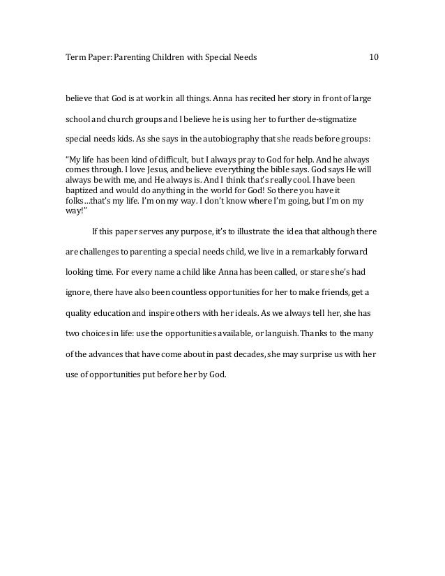 On Special Education How To Use Paper >> Term Paper Special Needs On Special Education How To Use Paper >> Term Paper Special Needs