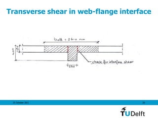 25 October 2011 20
Transverse shear in web-flange interface
 