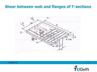 25 October 2011 21
Shear between web and flanges of T-sections
 