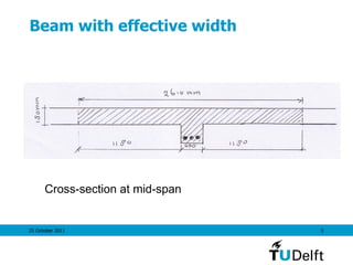 25 October 2011 5
Beam with effective width
Cross-section at mid-span
 