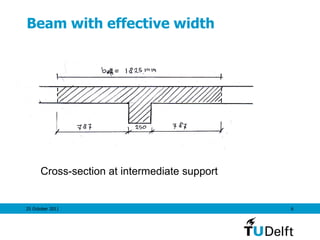 25 October 2011 6
Beam with effective width
Cross-section at intermediate support
 
