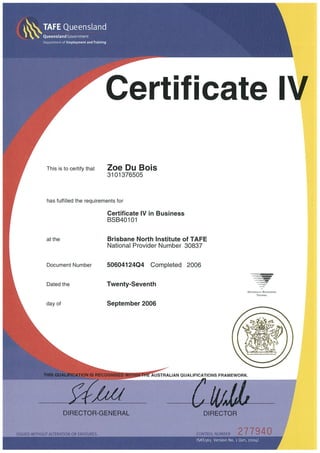 Certificate IV - Business
