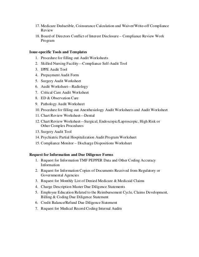 Medicare Home Health Chart Audit Tool