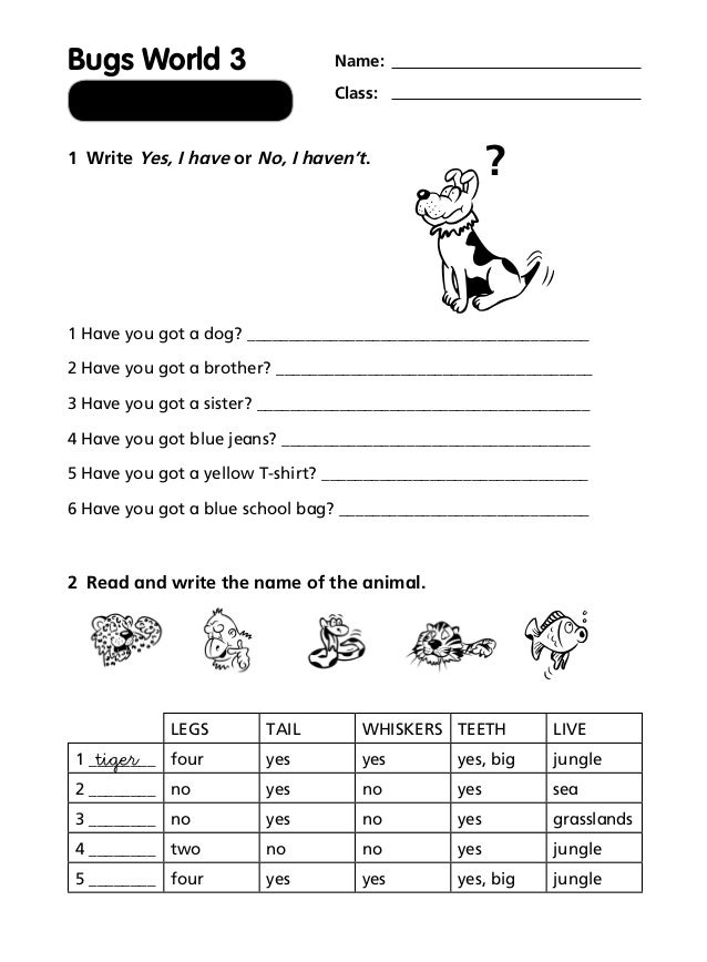 Ejercicios De Inglés 1º 2º 3º Primaria