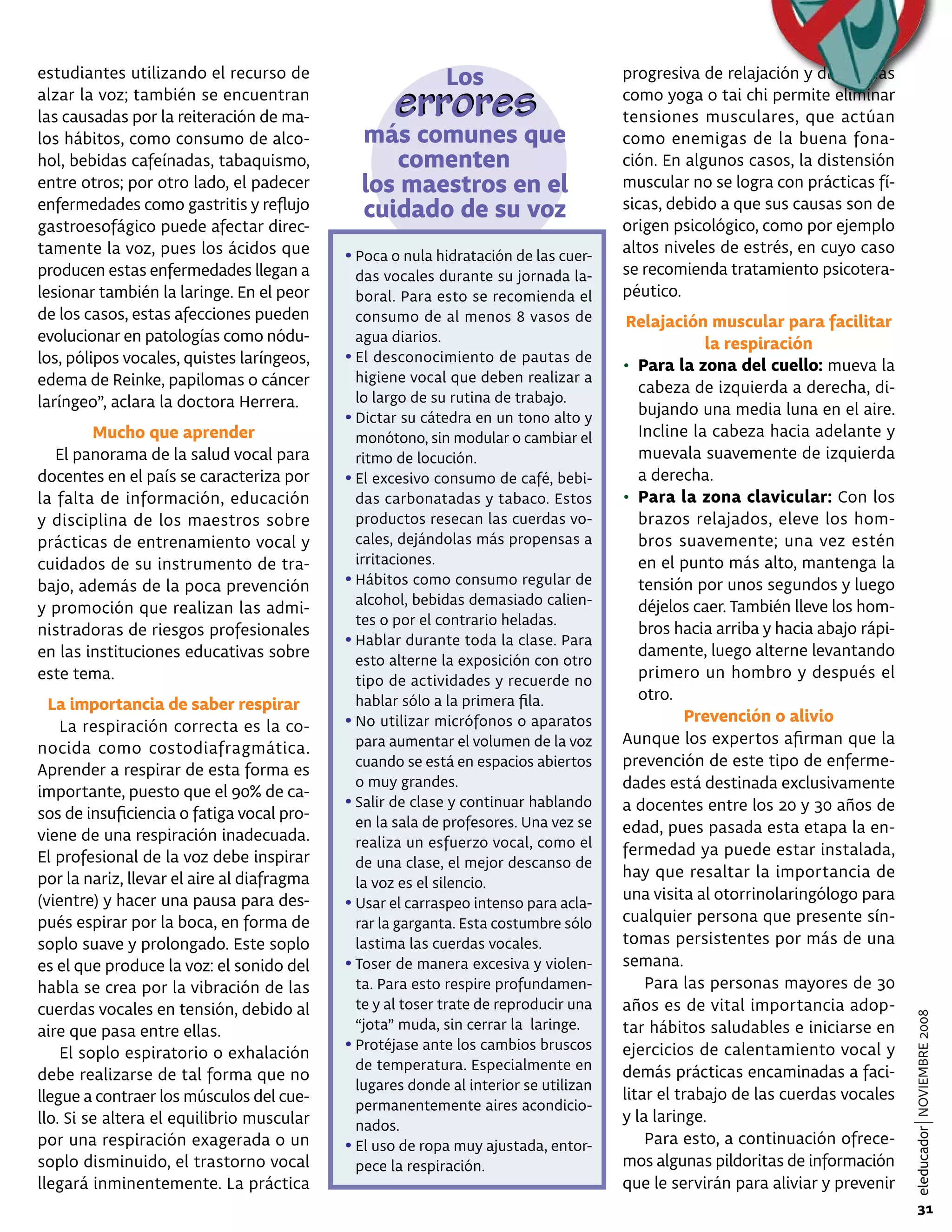 04 el cuidado de la voz en el docente | PDF