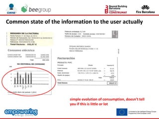 simple evolution of consumption, doesn’t tell
you if this is little or lot
Common state of the information to the user actually
 