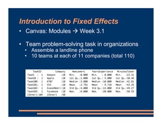 Mixed Effects Models - Fixed Effects | PDF