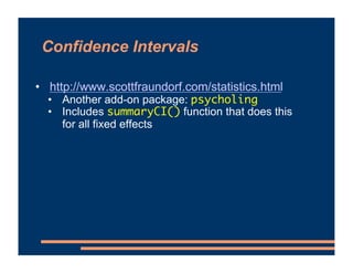 Mixed Effects Models - Fixed Effects | PDF