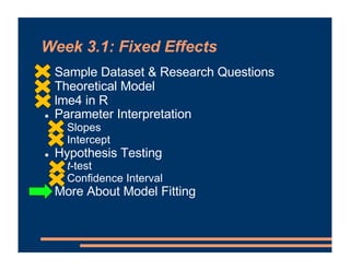 Mixed Effects Models - Fixed Effects | PDF