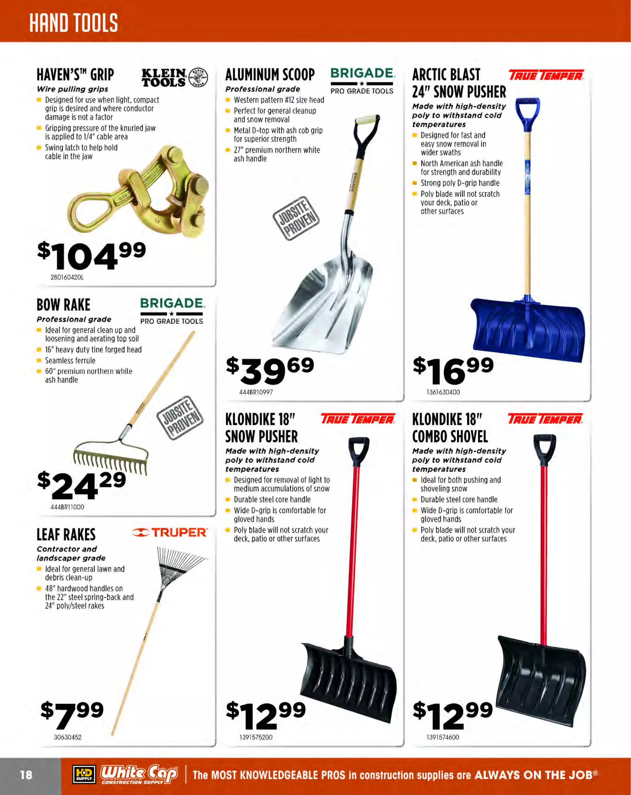 ~

Visit White Cap's WOC Branch @ Booth C4355

...... CONCRETE

FREE BACKPACK • SHOW SPECIALS • PRIZES • GIV EAWAYS*

~ WORLDoF

THESE SPECIAL TRADER DEALS AVAILABLE ALL MONTH AT YOUR LOCAL BRANCH!

VIBRATORY
PLATE COMPACTOR
MVC82VHW ·Honda GX-160,
1, 080 lbs. centrifugal force,
5,600 vpm

~~:!'1
MULTIQUIP.

DESCRIPTION
WITH WATER TANK
NO WATER TANK

4-CYCLE RAMMER
MTX80SD - Subaru ER12,
1, 510 lbs. Impact force,
678bpm

~~:!'1
MULTIQUIP.

MVC88VGHW ·Honda GX160,
1,450 lbs. centrifugal force, 6, 000 vpm

Ideal for granular soils
or asphalt applications
Low vibration handle
Removable 11.5 quart
water tank for easy filling
Cast iron baseplate design

Ideal for granular soils or
asphalt applications
Anti-vibration handle for
improved ergonomics
Removable 11.5 quart water tank
for easy filling
Steel baseplate design
V-belt drive
Plate dimensions:
17.7" Wx 22" L
182 lbs. operating weight
PRODUCT NO.
176MVC82VHW
176MVC82VH

VIBRATORY
PLATE COMPACTOR

PRICE
$1,619.99
$1,539.99

~~:!'1
MULTIQUIP.

Anti-vibration handle for
operator comfort
Durable composite clutch
provides long service life
Proven and reliable oil
lubricated design
Cyclonic air filtration
Built-in tachometer
and hour meter
Shoe dimensions

4-CYCLE RAMMER
Middleweight compactor Is ideal
for confined area application
and ava//ab/e with
Honda GX100 engine

~~:!'1
MULTIQUIP.

W.lCKEil

NEUSON

4-Cyc/e, 6 hp Honda Engine, 1,175 lbs. - - centrifugal force, 6, 000 vpm

Lightweight yet durable roll
cage design
Plate dimensions: 19.5" W x 23" L
Angled holes on spray bar to
prevent asphalt pick-up
Center lifting bar for easy
on/off loading
Vibration dampening
handle for longer use

~ (U/h~~

OIL-INJECTED
2-CYCLE
VIBRATORY RAMMER
80cc, 2-cyc/e engine, 700bpm,
1.1"stroke

Patented, no-mix oil injection
system with up to 65 hour
run time on single tank of oil
Automatic, extended
idle shutdown
Single lever engine start,
acceleration and shut-off
Shockmount low vibration
handle system

SINGLE
DIRECTIONAL
VIBRATORY PLATE

W.lCKEil

NEUSON

4-Cycle, 5.5 hp Honda engine, 1,175
lbs. centrifugal force, 5, 800 vpm

Compact desig n for narrow applications
Plate dimensions: 19.5" W x 29" L
Angled holes on spray bar
prevents asphalt pick-up
Center lifting bar for easy
on/off loading
Vibration dampening
handle for longer use

570VP1550AW

176MTX70HD

Q

MULTIQUIP.

176MVC88VGHW

11.2" Wx13.4" L
165 lb. operating weight

VIBRATORY
ASPHALT PLATE
COMPACTOR

__ •

Low vibration handles for
operator comfort
Combination hour
meter/tachometer
Durable guards to
protect the engine
from damage

B
lows Per Min: Up to 690
Impact Force: 3,350 lb
Fuel Tank Capacity: 2.5 qt
Travel Speed
Per Min: 39.3 ft
M Area Capacity
ax
Per Hour: 3 sq. ft
,165

176MTX80SD

1

~ ~ :!'

4-CYCLE RAMMER

Honda or Subaru powered;
1,060 lbs. impact force, 10.4" shoe

W.lCKEil

NEUSON

4-CYCLE
RAMMER

~

W.lCKEil

NE USON

100cc, 4-cyc/e engine,
680 bpm, 2.7" stroke

Patented low oil
shutoff protection
Three-stage air fi ltration system
Single lever enginestart,
acceleration and shut-off
Shockmount, low vibration
handle system
1 lbs. operating weight
56

The MOST KNOWLEDGEABLE PROS in construction supplies

~ coNsTRucnoNs~·wHiLE suPPuEs LAST

800.944.8322

I Whitecap.com

 