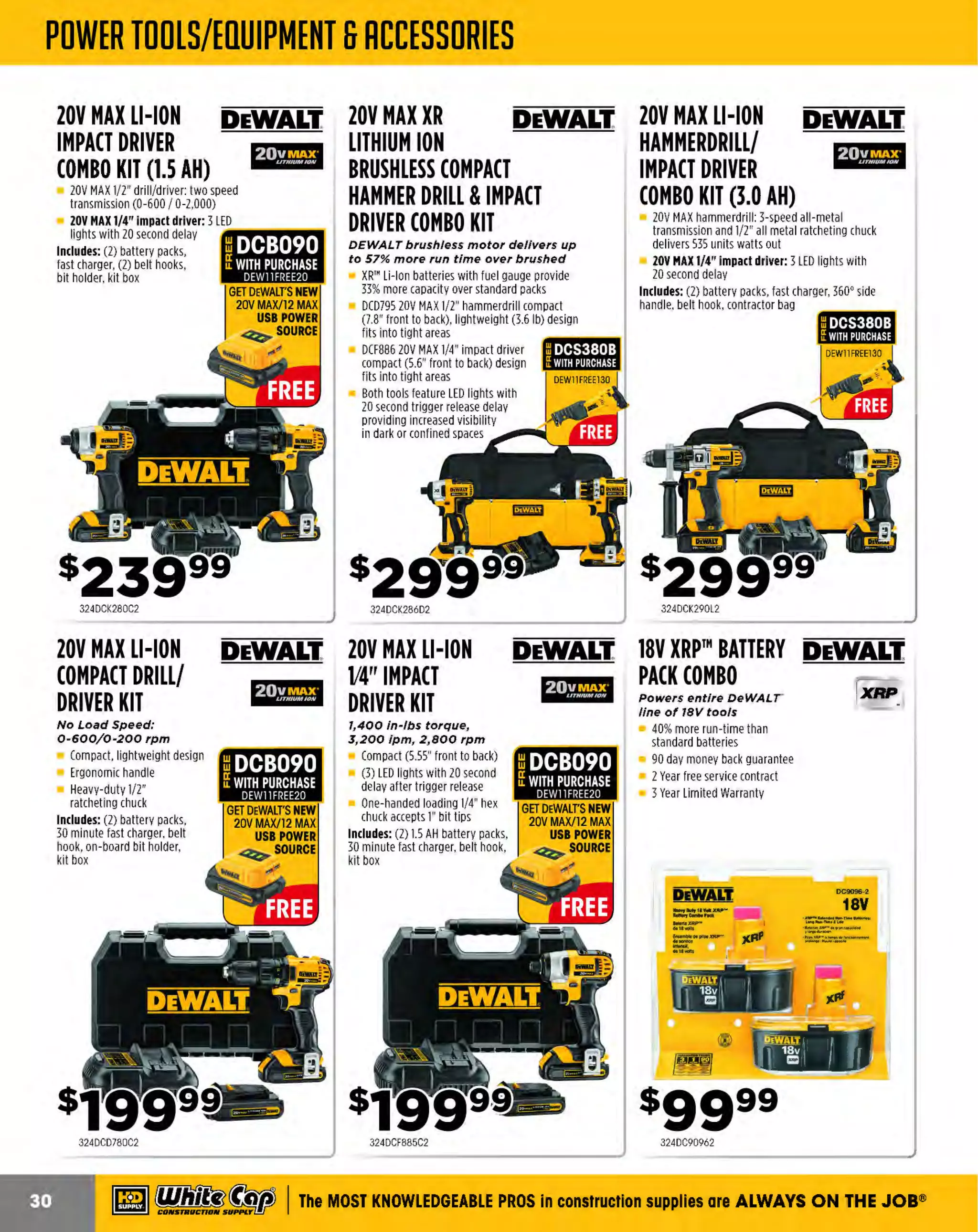 ~

Visit White Cap's WOC Branch @ Booth C4355

...... CONCRETE

FREE BACKPACK • SHOW SPECIALS • PRIZES • GIV EAW AYS*

~ WORLDoF

THESE SPECIAL TRADER DEALS AVAILABLE ALL MONTH AT YOUR LOCAL BRANCH!

WATER
PAINT BRUSH

BRIGADE.

- *-

PRO GRADE TOOLS

4 rows best grade white
tampico fiber staple set in a wax tumbled
hardwood block with a natural handle
61/2"

WATER
PAINTBRUSH

BRIGADE.

- *-

PRO GRADE TOOLS

5 rows best grade white
tampico fiber staple set in a clear lacquered
hardwood block with a red painted handle
61/2"

With thread hole

- *
-

PRO GRADE TOOLS

Heavily filled white tampico
fiber staple set in a wax tumbled hardwood
block with one threaded handle hole
Block size: 8-1/4" x 3" Trim: 11/4" Rows: 7x18

444BR11928

10" WIRE BRUSH ~"gnolm Brush
WITH
'"- ·UL. CL.····-'"· T··-·
SCRAPER BLADE
Round carbon steel wire staple
set in a smooth wax tumbled
hardwood block with scraper

Block size: 10" x 1-1/8"
Trim length: 1-1/4"
Rows: 4x16

1964560498

~ (U/h~~

444BR11924

~

MARGIN TROWEL
Forged from a single piece of high
carbon steel for maximum durability
Tempered, ground and polished
from toe to heel for proper flex
Durable wood handle
5" X 2" with wood handle

PRODUCT NO.
10354
10352
10356
10358

MARSHALU'OWN
Thci PromiedinCI

DESC
RIPTION
5 X1-1/2" W/WOOD HDL
5" X2" W/WOOD HDL
6" X2" W/WOOD HDL
8" X 2" W/WOOD HDL

PRICE
$12.49
$12.49
$13.49
$22.49

Ml"-. LI.&. • <:l....l_...ai,. r.. - .•
.

Round carbon steel wire
Staple set in smooth wax
tumbled hardwood blocks
3 rows x 19 rows
14" x 1" block size
1-1/8" trim

SHOE HANDLE
WIRE
SCRATCH BRUSH
Staple set in smooth wax tumbled
hardwood block
10" x 1 block size
"
1
-1/8"trim

CURVED HANDLE ~"cwlmBnisli
WIRE
SCRATCH BRUSH
~

2154500491

- *-

PRO GRADE TOOLS

Three rows of cream-color polypropylene
staple set in a wax tumbled hardwood block
Recommended for applying seal coating,
cement slurry water proofing, etc.
Block: 6" x 1-1/1
6"
Trim: 3-1/8"

444BR11923

ACID BRUSH HEAD BRIGADE.

BRIGADE.

POLY SEAL
COAT BRUSH

~
..
~
~

1962540460

STEEL WIRE
DECK BRUSH
12" One tapered and
one threaded
handle hole

2"trim

2154125

The MOST KNOWLEDGEABLE PROS in construction supplies

~ coNsTRucnoNs~·wHiLE suPPuEs LAST

800.944.8322

I Whitecap.com

 